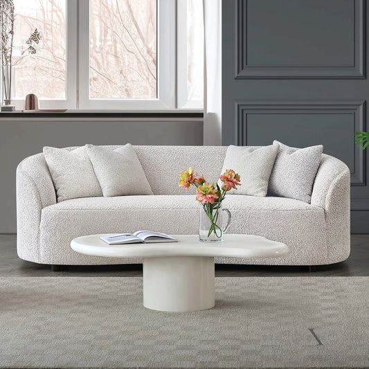 Nolita 3 Seater Bouclé Sofa with Swivel Chair - Latte