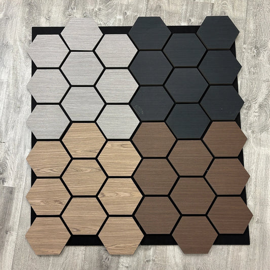 GRANDEUR® Acoustic Hexagon Wall Panel 70 x 60cm - Ash Grey