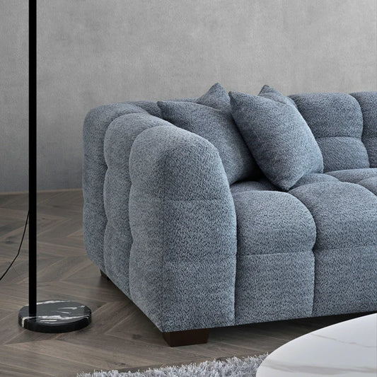 Tribeca Right Hand Corner Sofa – Iron Grey Bouclé Fabric