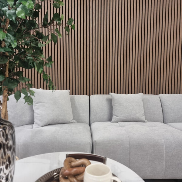 GRANDEUR® Acoustic Slatted Wall Panels 240 x 60cm - Walnut (Dark Oak)