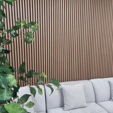 GRANDEUR® Acoustic Slatted Wall Panels 240 x 60cm - Walnut (Dark Oak)