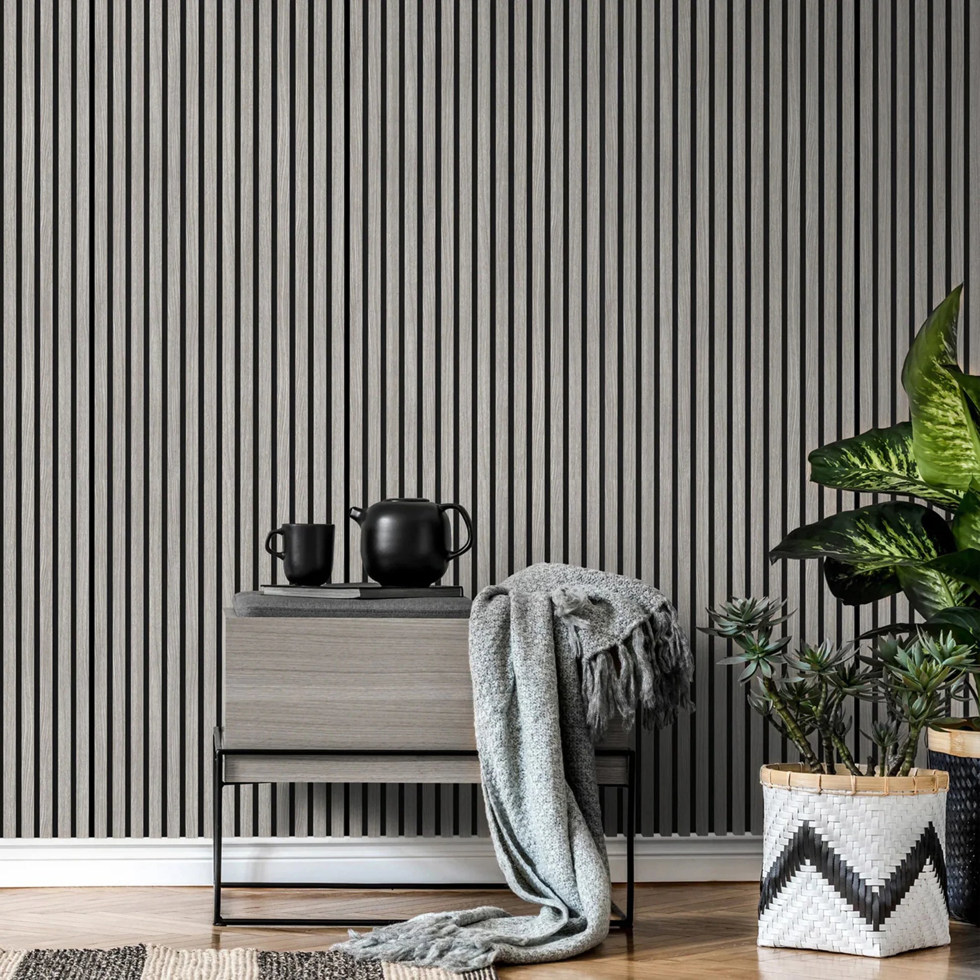 GRANDEUR® Acoustic Slatted Wall Panels 240 x 60cm - Ash Grey