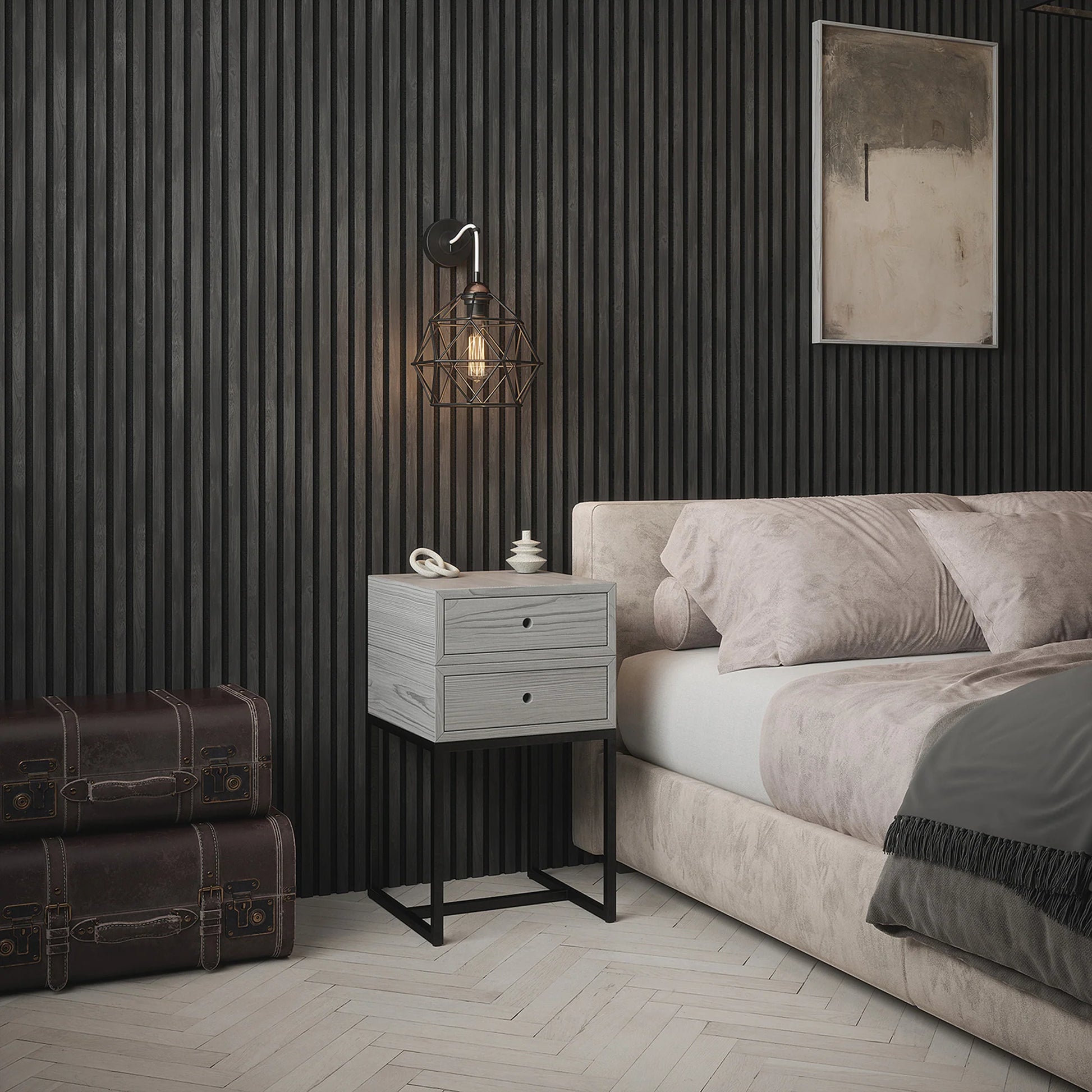 GRANDEUR® Acoustic Slatted Wall Panels 240 x 60cm - Charcoal Black