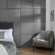 GRANDEUR® Acoustic Square Wall Panels 60 x 60cm (SET of 4) - Charcoal Black