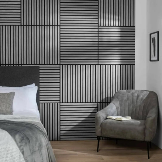 GRANDEUR® Acoustic Square Wall Panels 60 x 60cm (SET of 4) - Charcoal Black