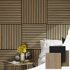 GRANDEUR® Acoustic Square Wall Panels 60 x 60cm (SET of 4) - Natural Oak