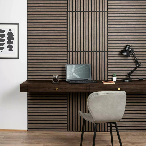 GRANDEUR® Acoustic Square Wall Panels 60 x 60cm (SET of 4) - Walnut (Dark Oak)