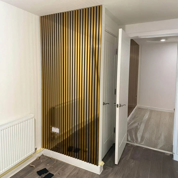 GRANDEUR® Acoustic Slatted Wall Panels 240 x 60cm - Gold Metallic