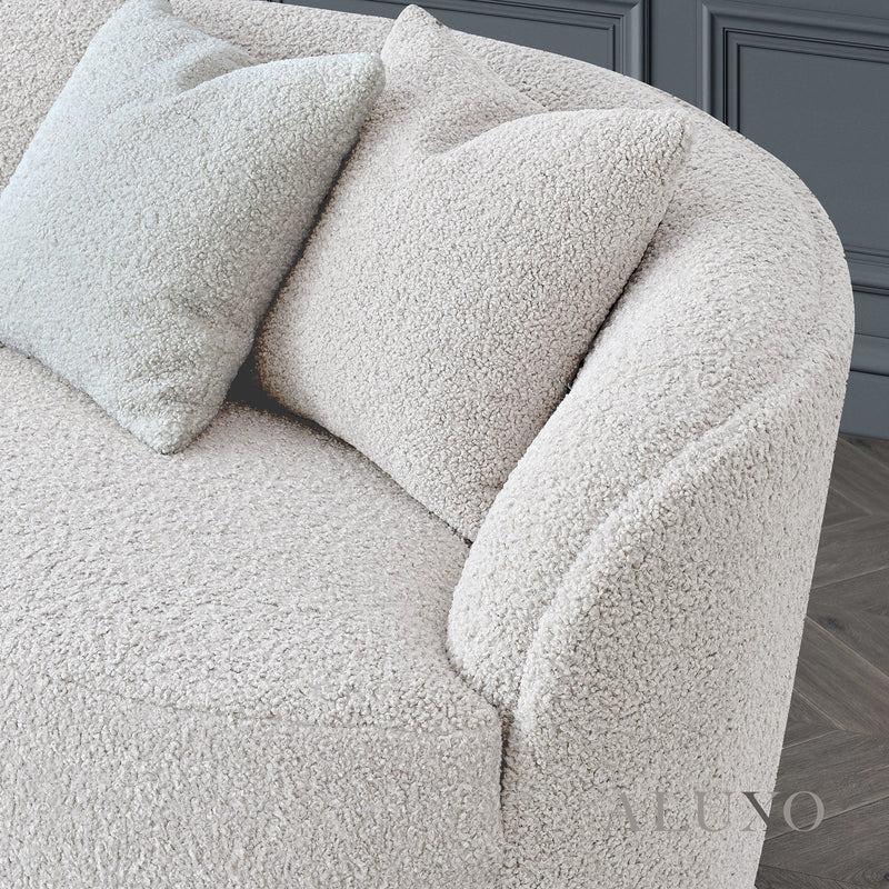 Nolita 3 Seater Bouclé Sofa with Swivel Chair - Latte