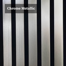 GRANDEUR®  Acoustic Slatted Wall Panels 240 x 60cm - Chrome Metallic
