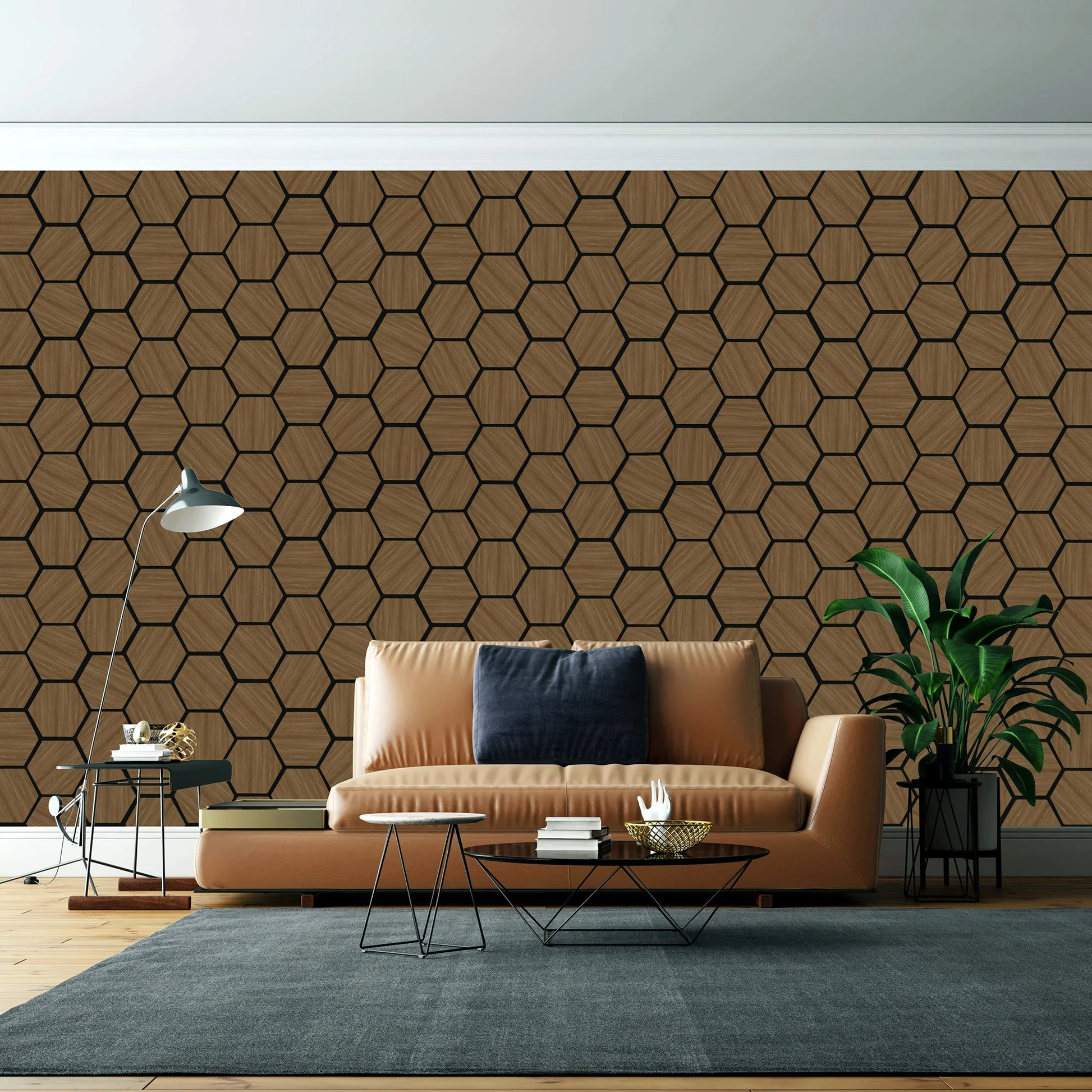 GRANDEUR® Acoustic Hexagon Wall Panel 70 x 60cm - Ash Grey