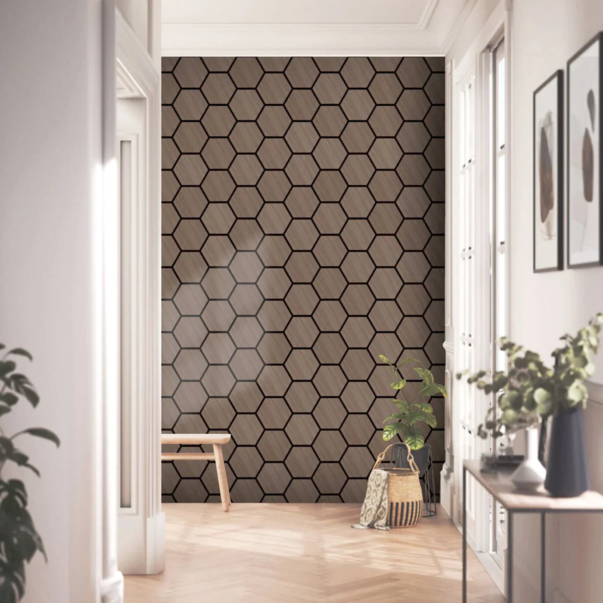 GRANDEUR® Acoustic Hexagon Wall Panel 70 x 60cm - Ash Grey