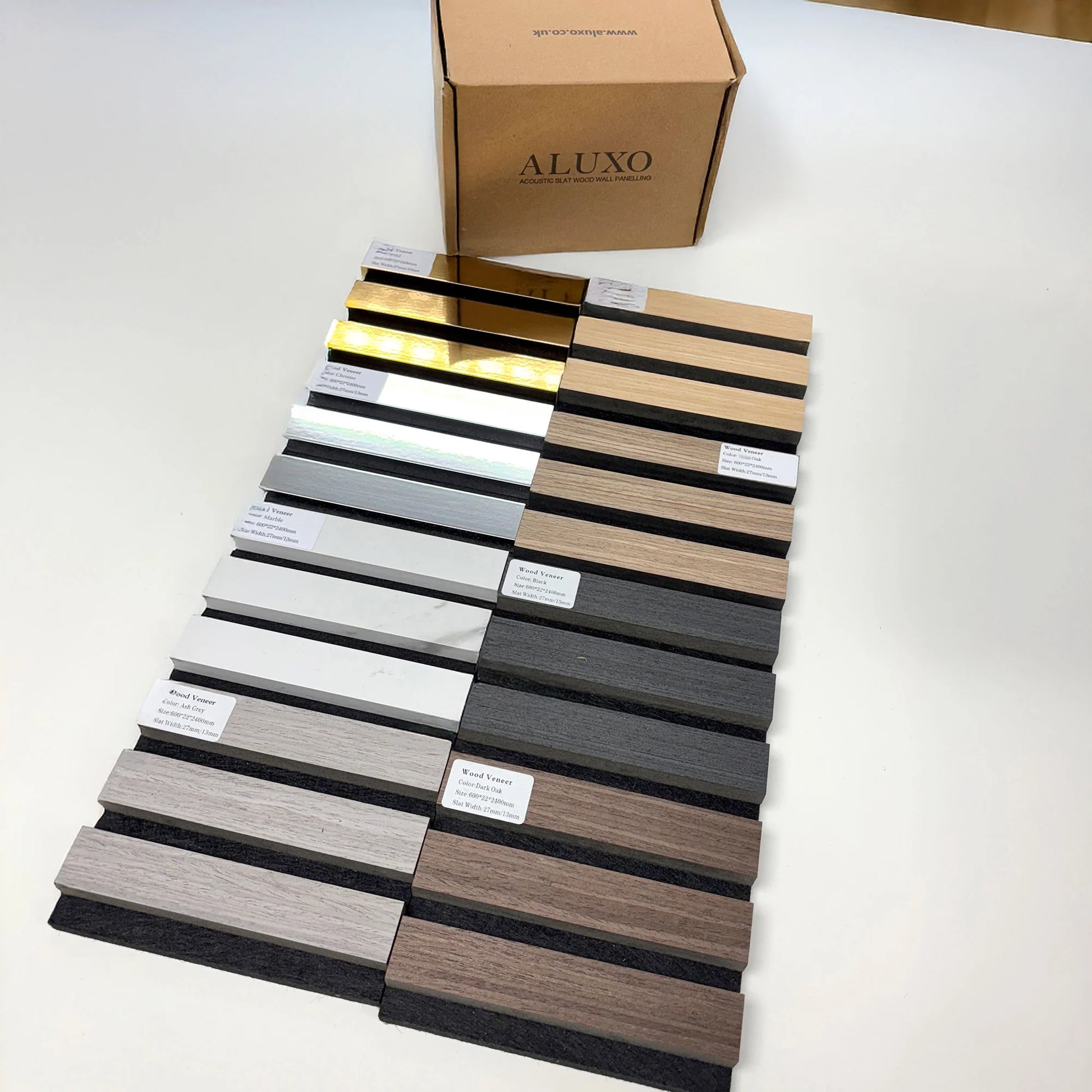 GRANDEUR® Acoustic Slatted Wall Panels 240 x 60cm - Gold Metallic