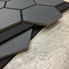 GRANDEUR® Acoustic Hexagon Wall Panel 70 x 60cm - Charcoal Black