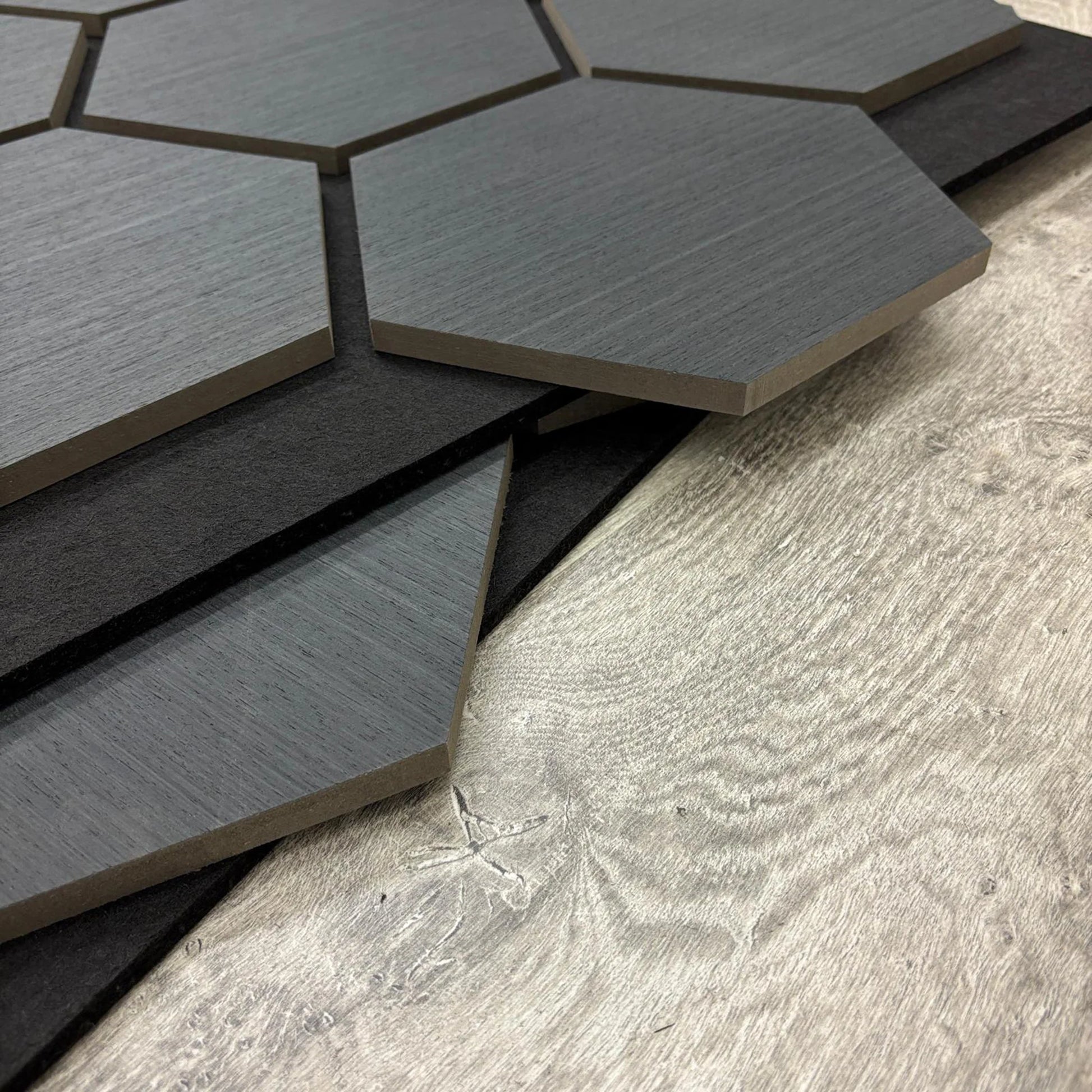 GRANDEUR® Acoustic Hexagon Wall Panel 70 x 60cm - Charcoal Black