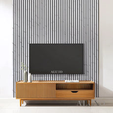 GRANDEUR® Acoustic Slatted Wall Panels 240 x 60cm - White Marble
