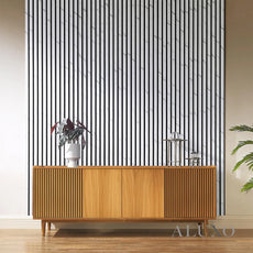 GRANDEUR® Acoustic Slatted Wall Panels 240 x 60cm - White Marble