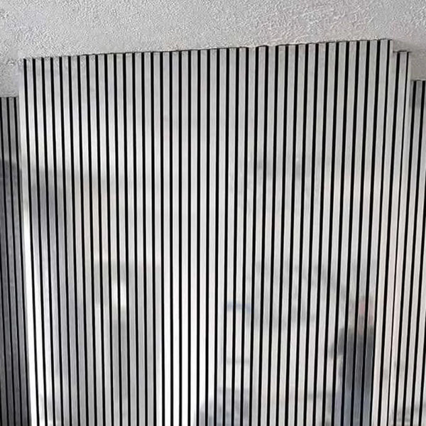 GRANDEUR®  Acoustic Slatted Wall Panels 240 x 60cm - Chrome Metallic