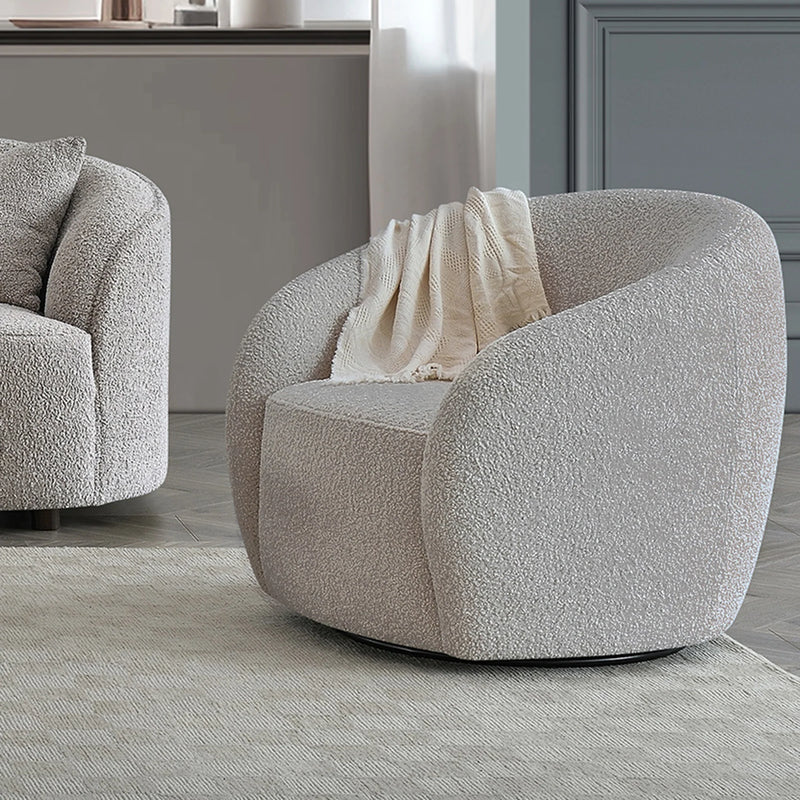 Nolita 3 Seater Bouclé Sofa with Swivel Chair - Latte