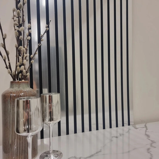 GRANDEUR®  Acoustic Slatted Wall Panels 240 x 60cm - Chrome Metallic