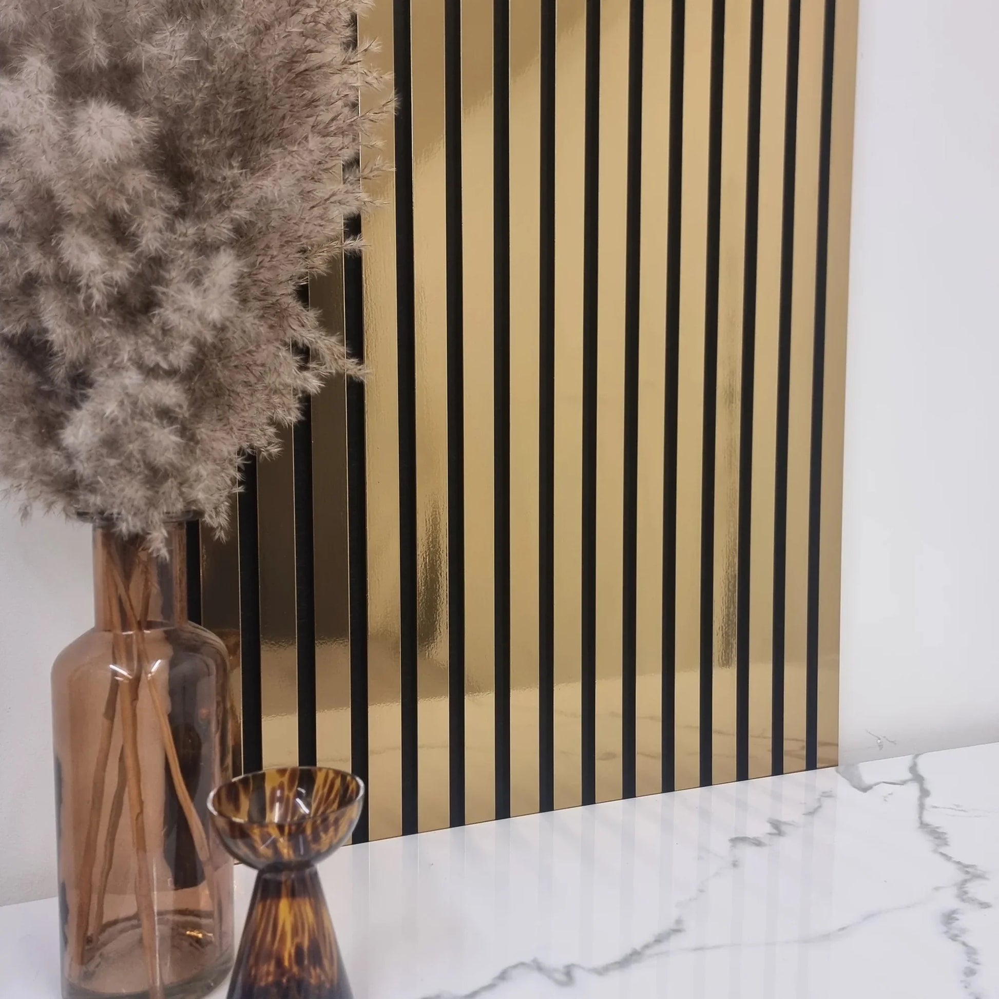 GRANDEUR® Acoustic Slatted Wall Panels 240 x 60cm - Gold Metallic