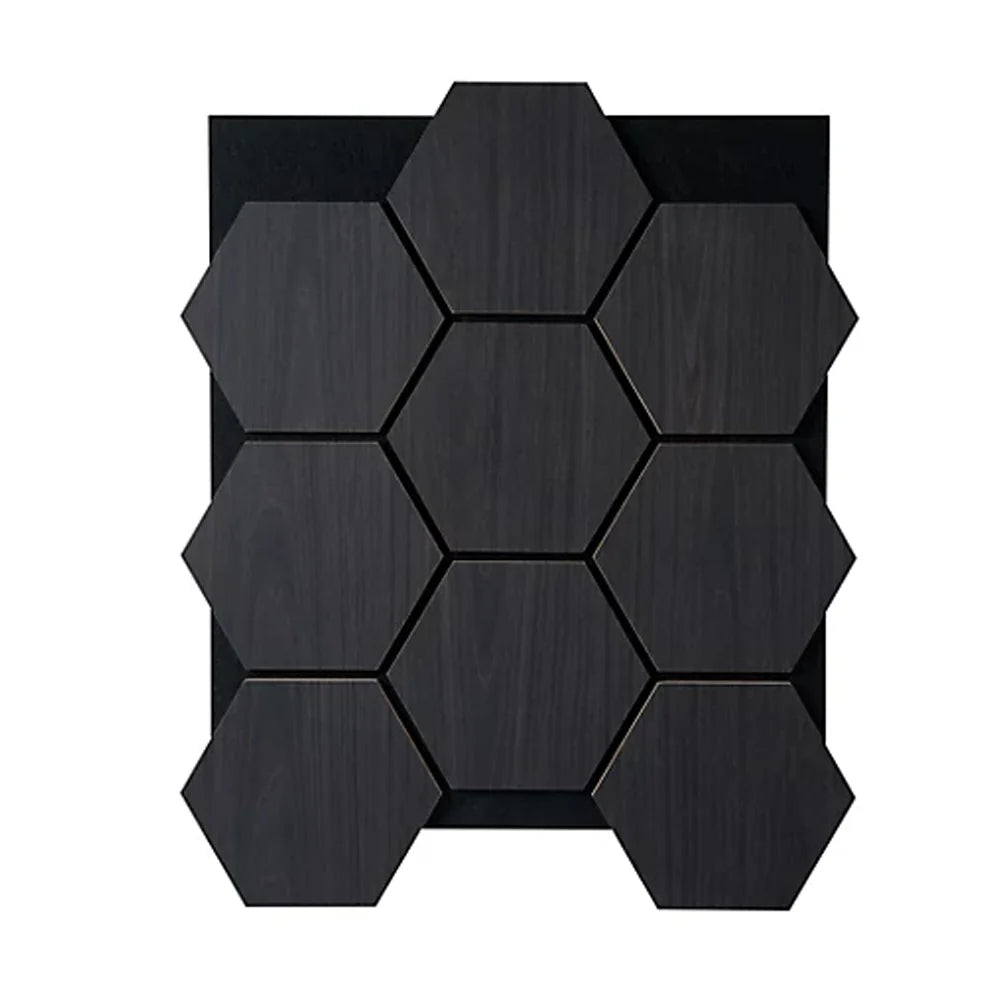 GRANDEUR® Acoustic Hexagon Wall Panel 70 x 60cm - Charcoal Black