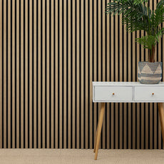 GRANDEUR® Acoustic Slatted Wall Panels 240 x 60cm - Natural Oak