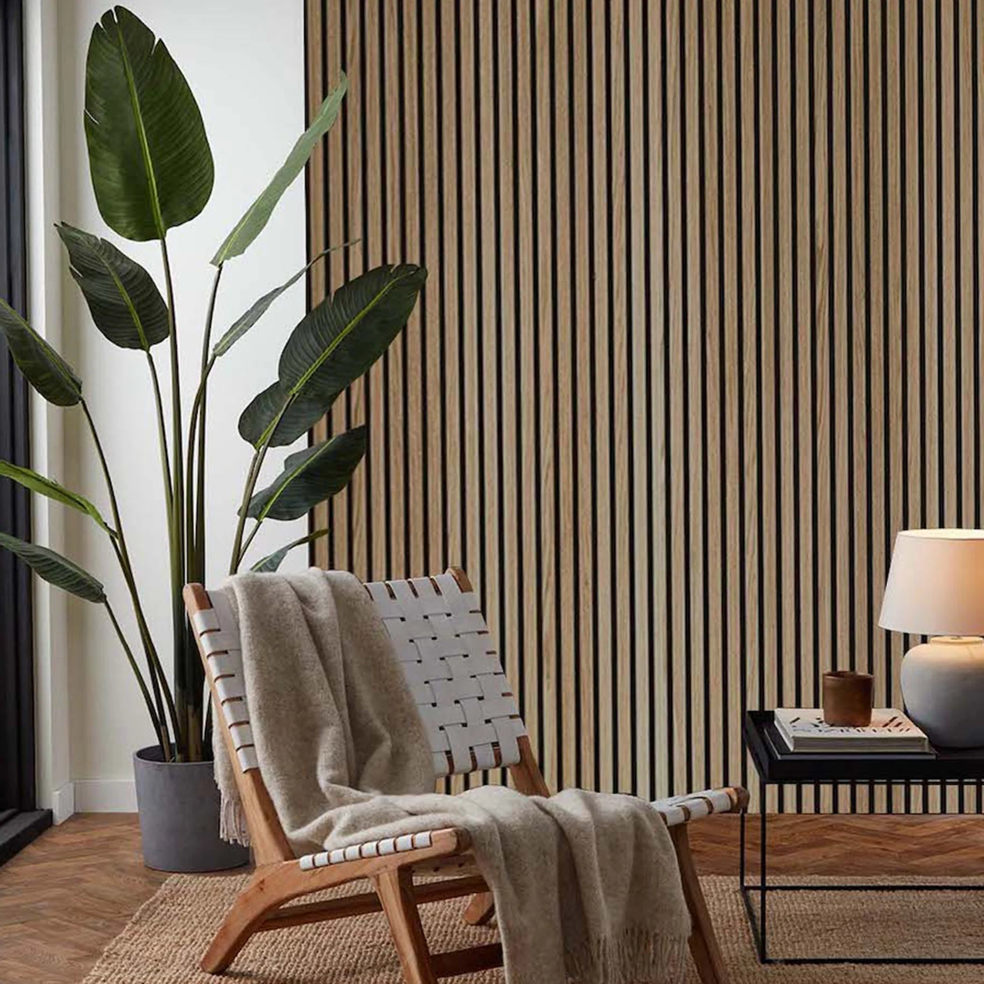GRANDEUR® Acoustic Slatted Wall Panels 240 x 60cm - Natural Oak