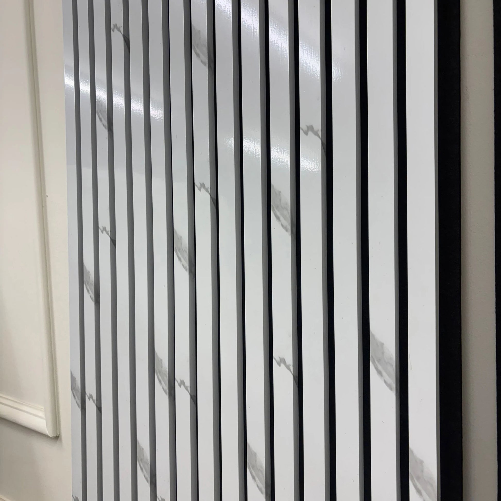 GRANDEUR® Acoustic Slatted Wall Panels 240 x 60cm - White Marble