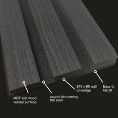 GRANDEUR® Acoustic Slatted Wall Panels 240 x 60cm - Gold Metallic