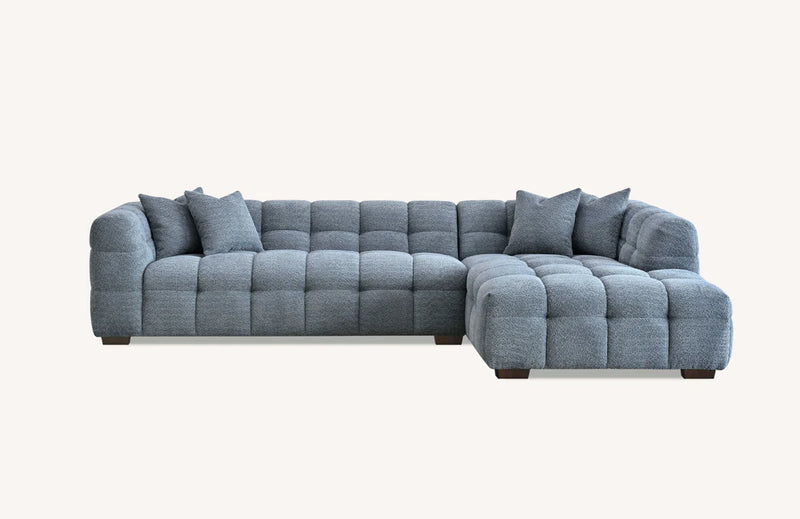 Tribeca Right Hand Corner Sofa – Iron Grey Bouclé Fabric