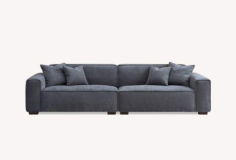 Dakota 4-Seater Sofa with Chaise – Charcoal Grey Bouclé