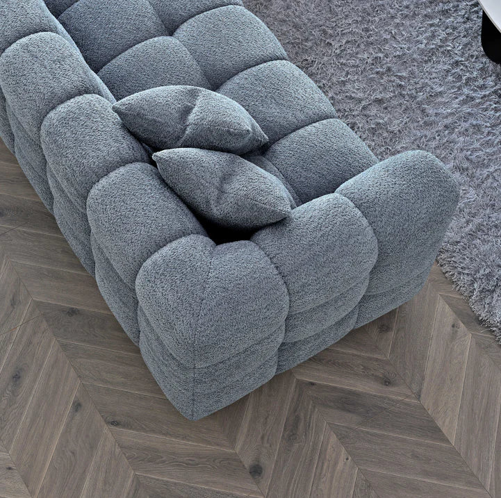 Tribeca Right Hand Corner Sofa – Iron Grey Bouclé Fabric