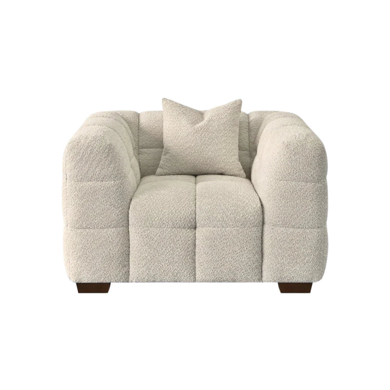 Tribeca Sofa Collection in Oatmeal Beige Bouclé – 3/4 Seater Sofa, Armchair & Footstool