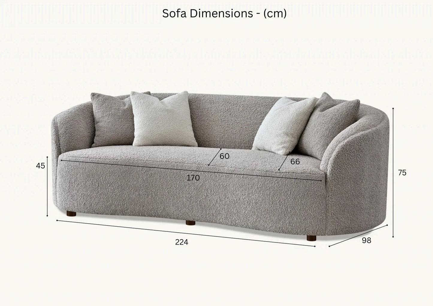 Nolita 3 Seater Bouclé Sofa with Swivel Chair - Latte