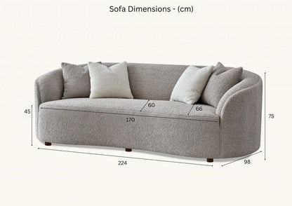 Nolita 3 Seater Bouclé Sofa with Swivel Chair - Latte