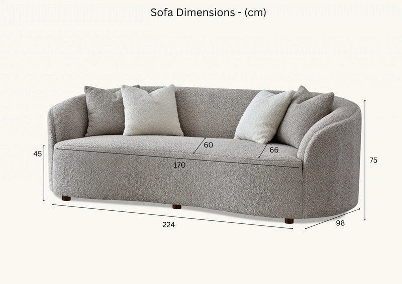 Nolita 3 Seater Bouclé Sofa with Swivel Chair - Latte