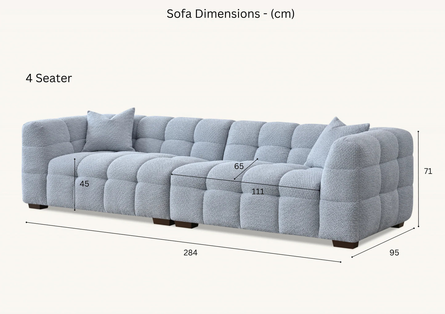 Tribeca Sofa Collection in Oatmeal Beige Bouclé – 3/4 Seater Sofa, Armchair & Footstool