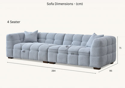 Tribeca Sofa Collection in Oatmeal Beige Bouclé – 3/4 Seater Sofa, Armchair & Footstool