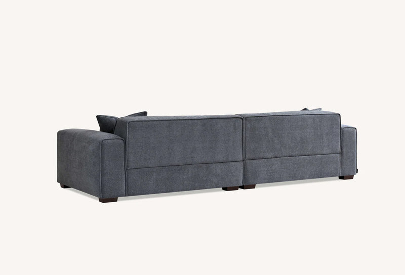 Dakota 4-Seater Sofa with Chaise – Charcoal Grey Bouclé