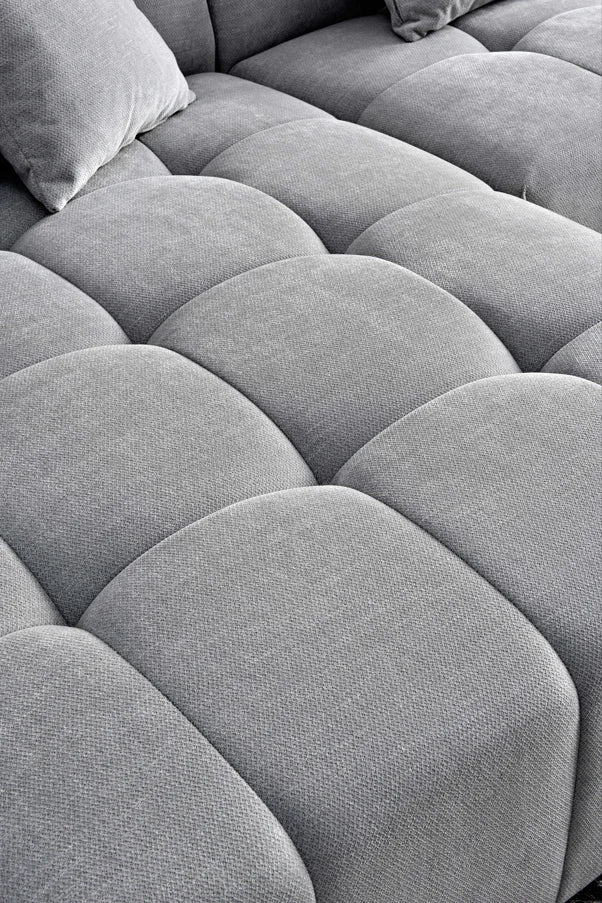 Leonard Left Hand Corner Sofa – Cloudy Grey Bouclé Fabric