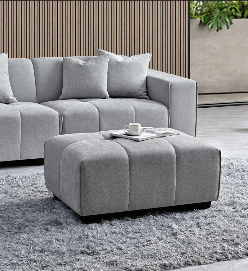 Leonard Left Hand Corner Sofa – Cloudy Grey Bouclé Fabric