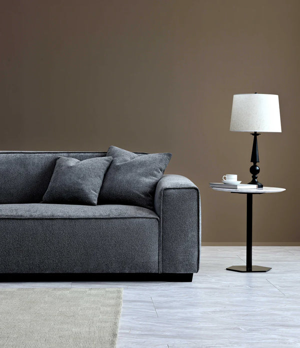Dakota 4-Seater Sofa with Chaise – Charcoal Grey Bouclé